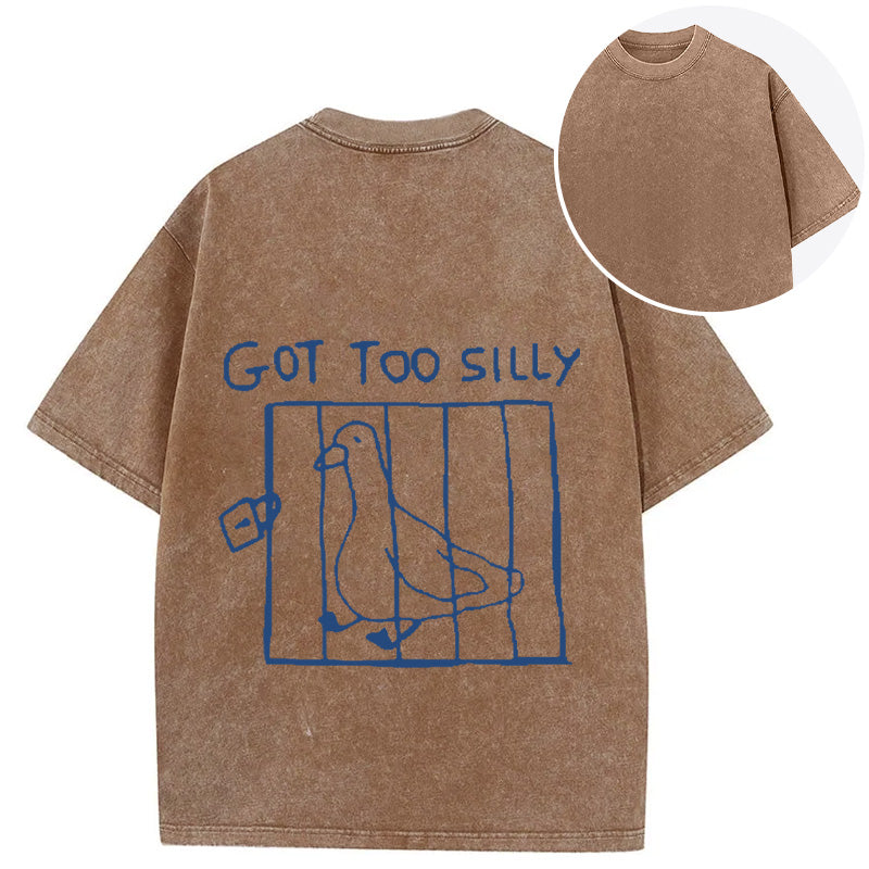 bbb Got Too Silly Meme Back Washed T-Shirt