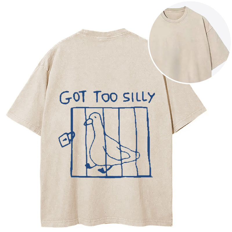 bbb Got Too Silly Meme Back Washed T-Shirt