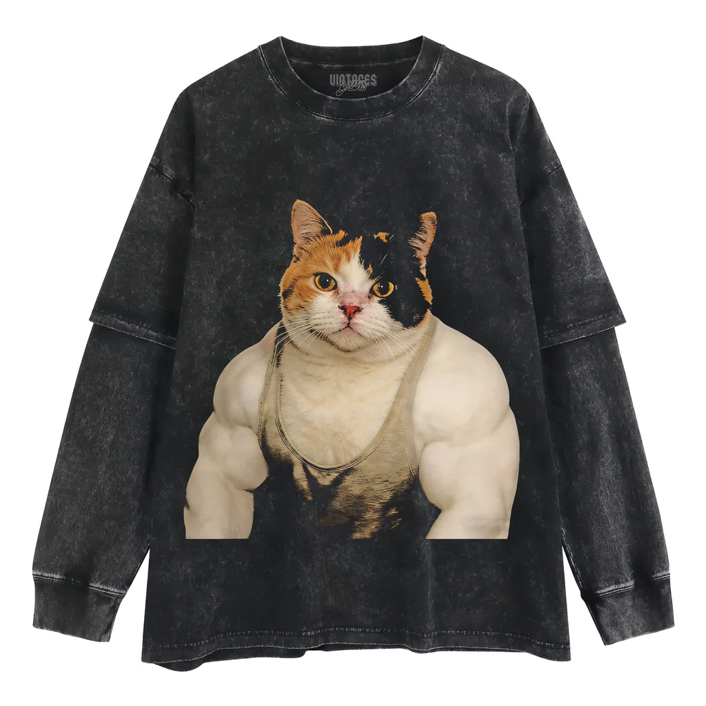 THE FITNESS CAT TANK TOP & TEE & LONG SLEEVE & LAYERED LS & HOODIE