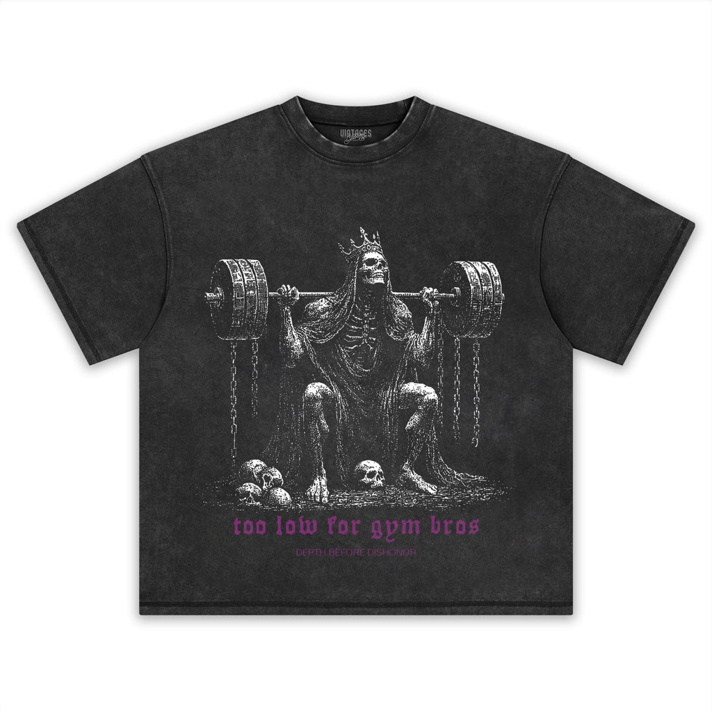 TOO LOW FOR GYM BROS GOLD TANK TOP & TEE & LONG SLEEVE & LAYERED LS & HOODIE