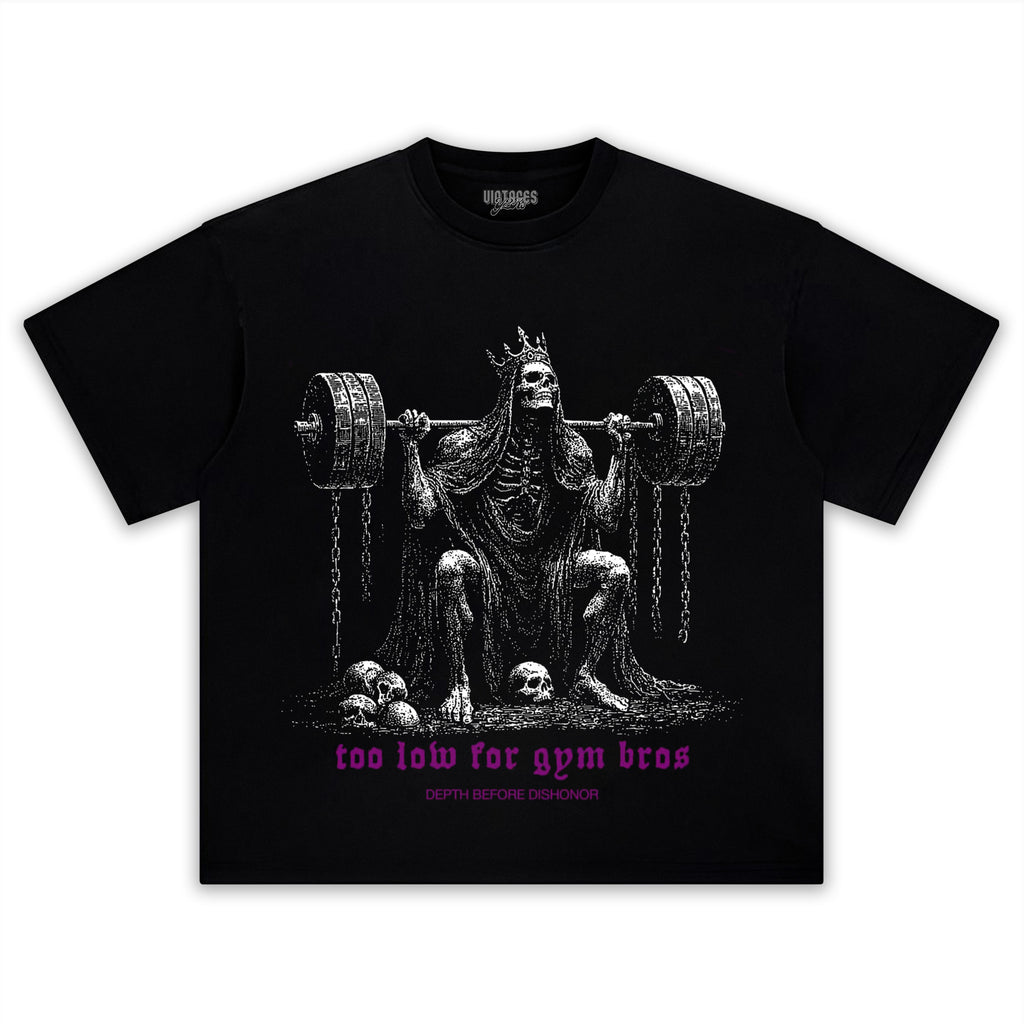 TOO LOW FOR GYM BROS GOLD TANK TOP & TEE & LONG SLEEVE & LAYERED LS & HOODIE