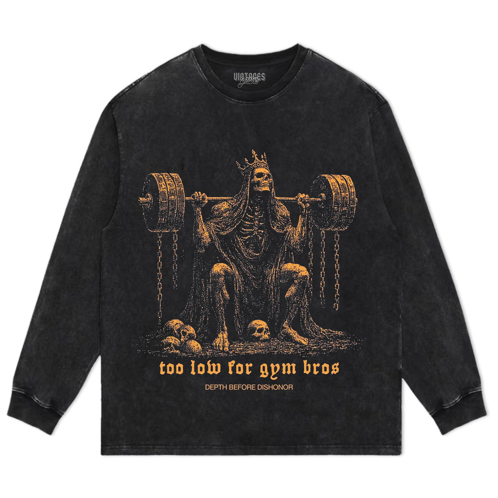 TOO LOW FOR GYM BROS GOLD V2 TANK TOP & TEE & LONG SLEEVE & LAYERED LS & HOODIE