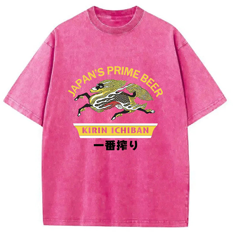 bbb Kirin Ichiban Beer Logo Japanese Washed T-Shirt