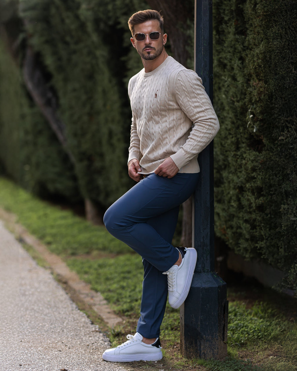 Soft Timeless Men's Cable Knit Sweater - Crewneck, Cotton