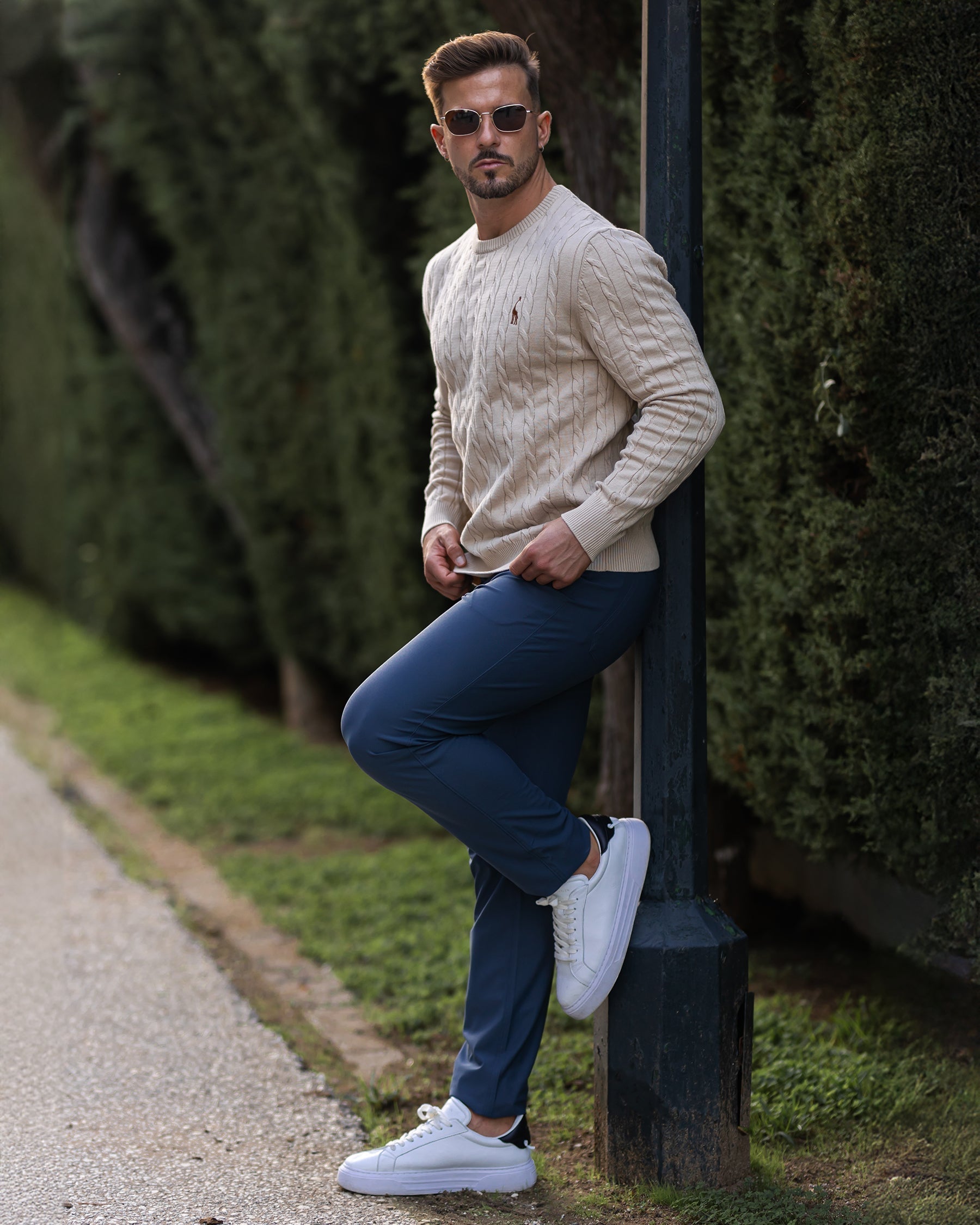 Soft Timeless Men's Cable Knit Sweater - Crewneck, Cotton