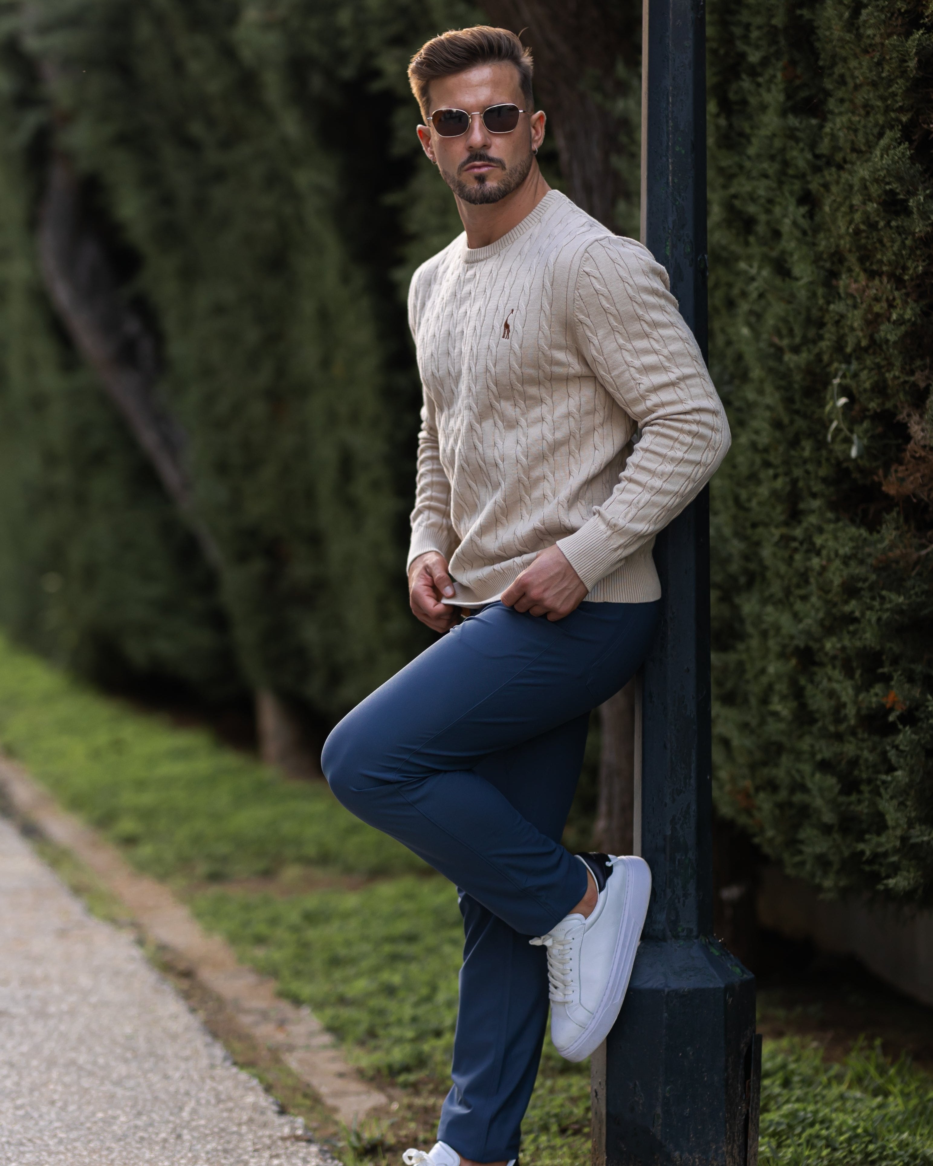 Soft Timeless Men's Cable Knit Sweater - Crewneck, Cotton