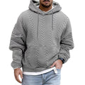Warmer, kuscheliger Herren-Kapuzenpullover – Zopfmuster, Freizeitkleidung