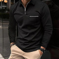 Breathable men’s long sleeve polo shirt – zippered design, for casual and office wear