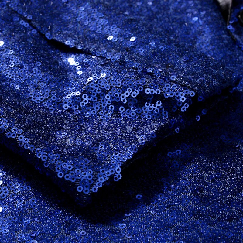 Waterproof men’s blazer jacket – fleece-lined, shiny gold sequin, for formal and casual occasions