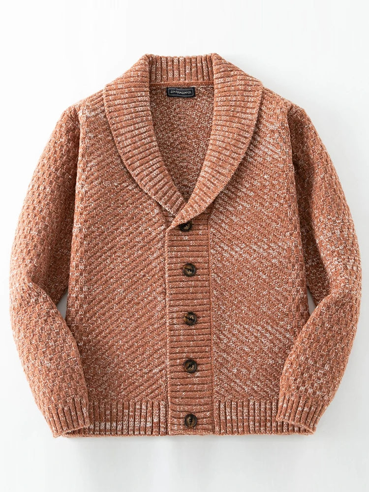 Soft Classic Mens Cardigan - Shawl Collar, Knit, Casual