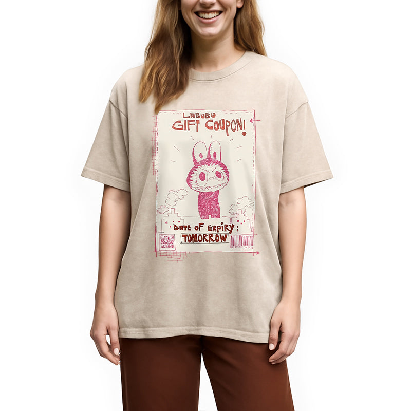 bbb Vintage Labubu Graffiti Washed T-Shirt