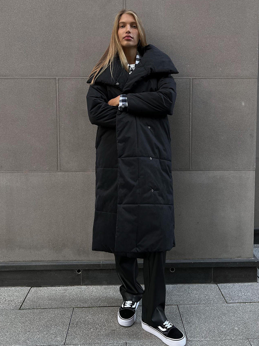 Warmer, übergroßer Damen-Wintermantel aus gesteppter Baumwolle – ideal für den Winter