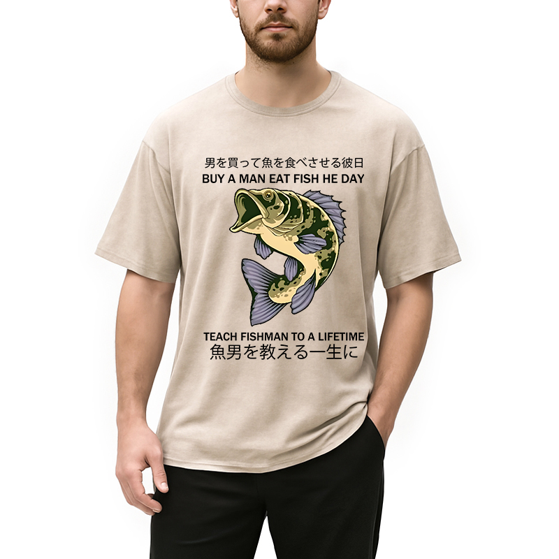 bbb Teach A Man To Fish Washed T-Shirt