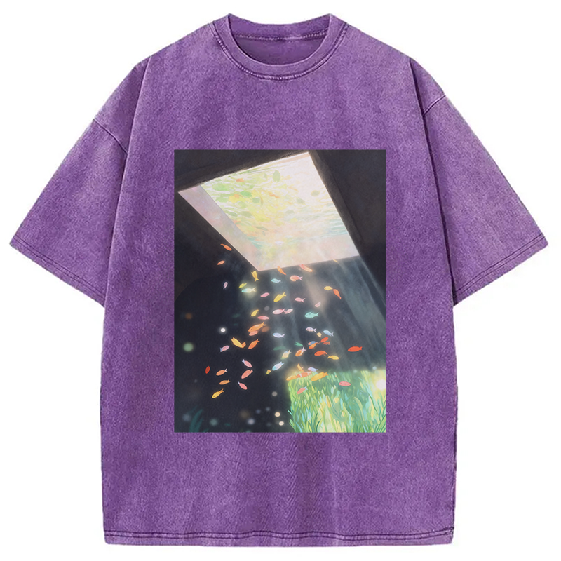 bbb Fish Swimming in the Air Washed T-Shirt