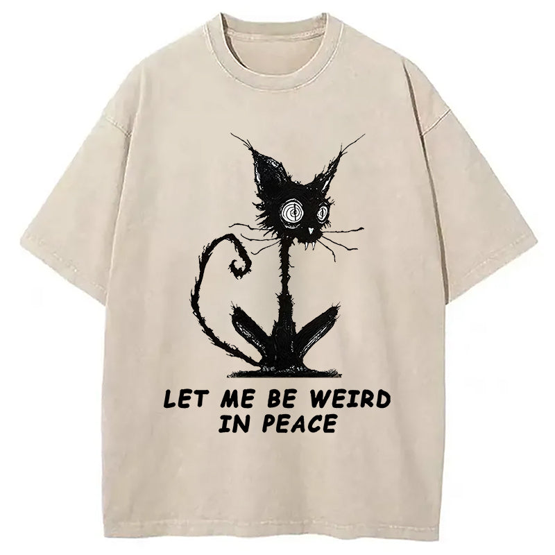 bbb Cat Gradually Became Strange Washed T-Shirt
