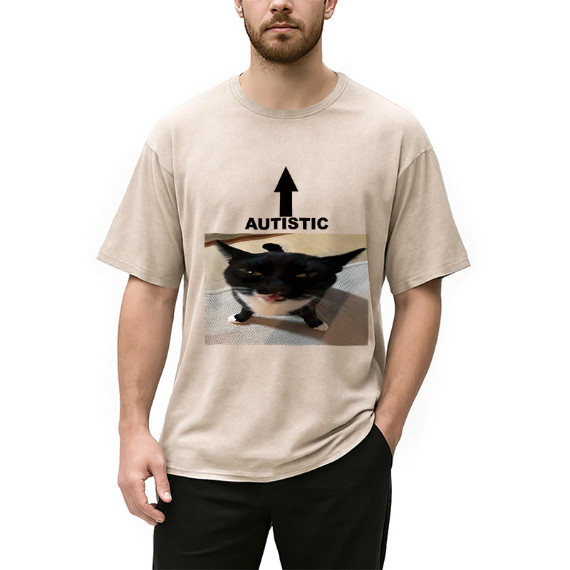 bbb Autistic Cat Washed T-Shirt