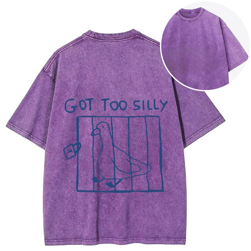 bbb Got Too Silly Meme Back Washed T-Shirt