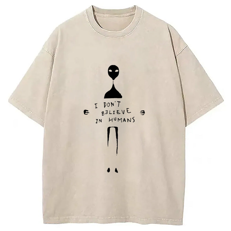 bbb I Don't Believe In Humans Washed T-Shirt