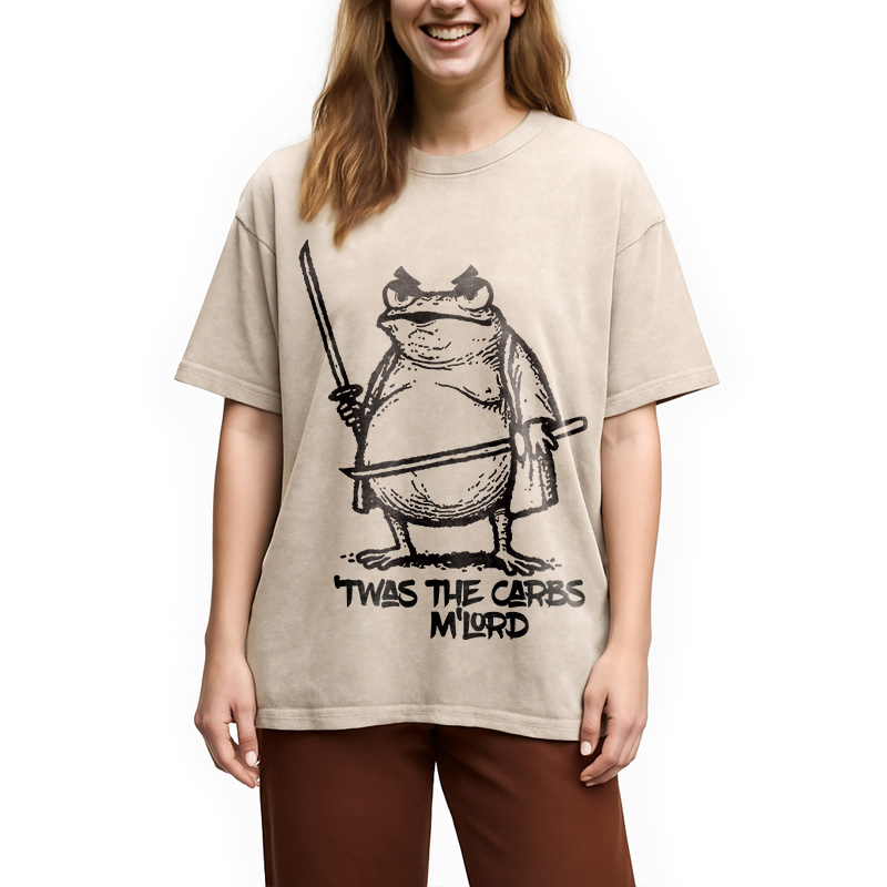 bbb Fat Samurai Frog Washed T-Shirt