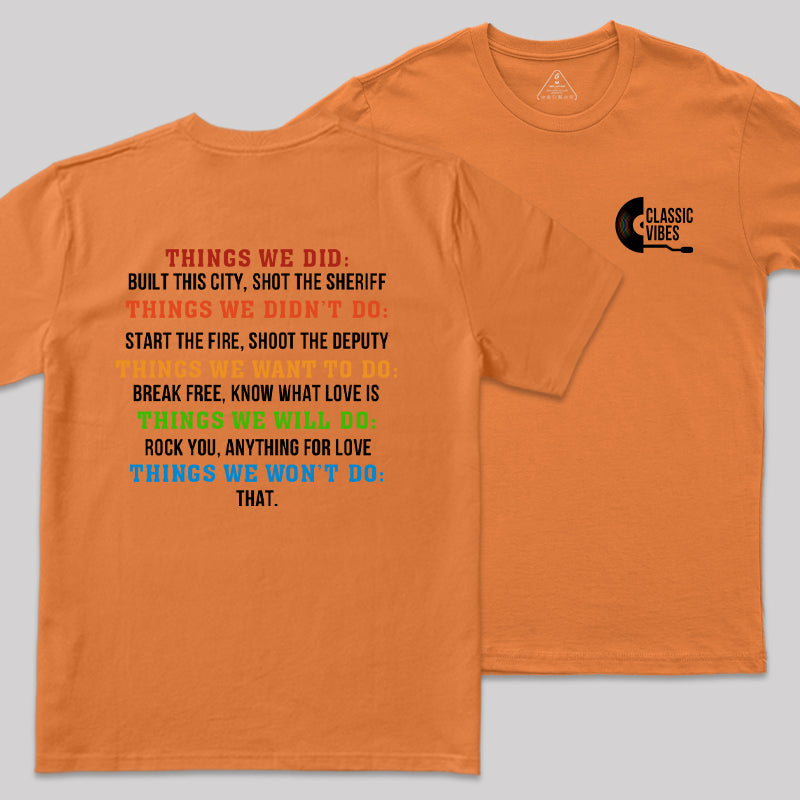 Classic Vibes Front and Back Printed  T-Shirt