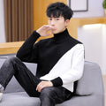 Warm Men Turtleneck Sweater - Relaxed Knit, Poly Winter