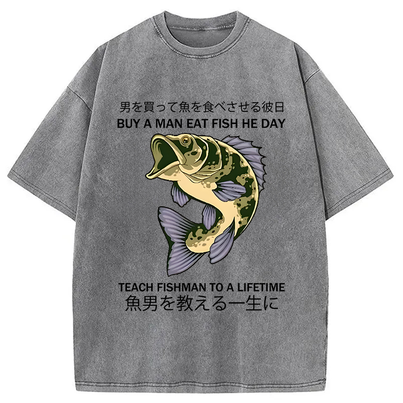 bbb Teach A Man To Fish Washed T-Shirt