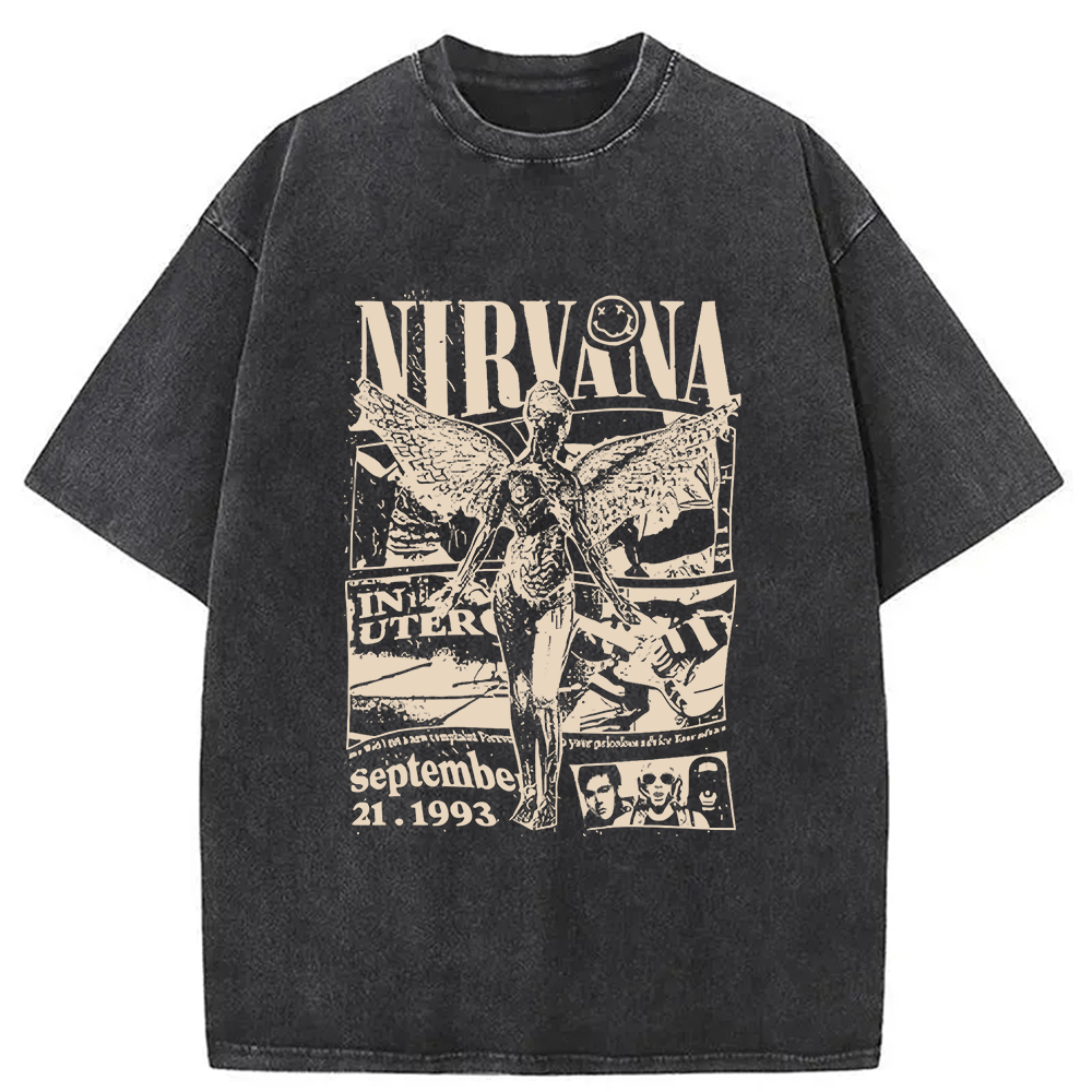 bbb Nirvana In Utero Tour 1993 Washed T-Shirt