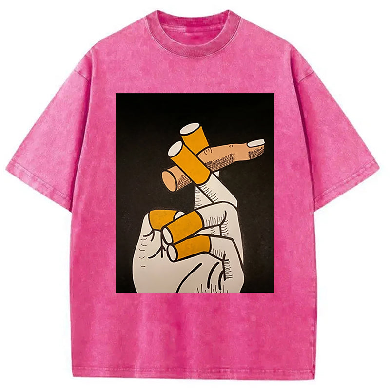 bbb Finger Cigarette Washed T-Shirt