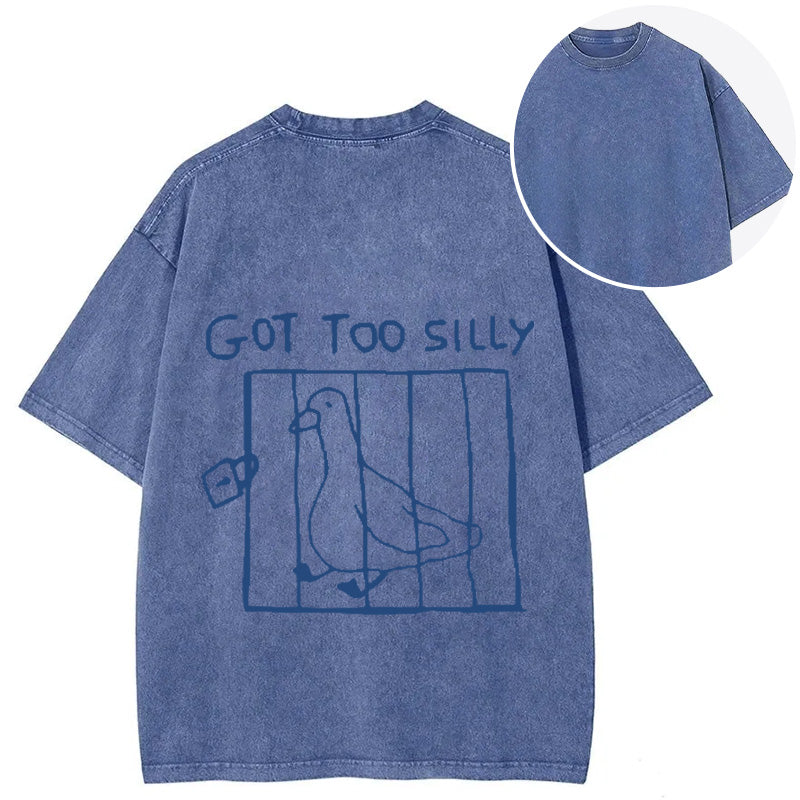 bbb Got Too Silly Meme Back Washed T-Shirt