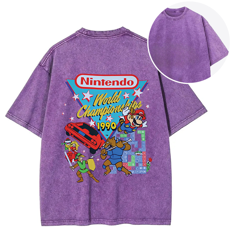 bbb Nintendo 1990 World Championships Back Washed T-Shirt
