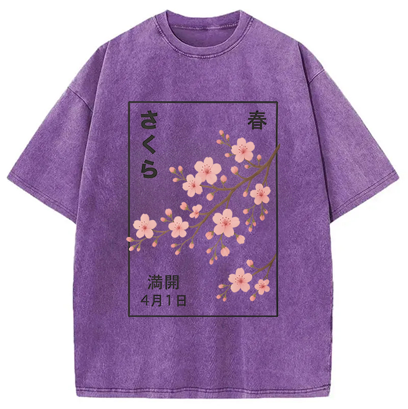 bbb Cherry Blossom Spring Full Washed T-Shirt
