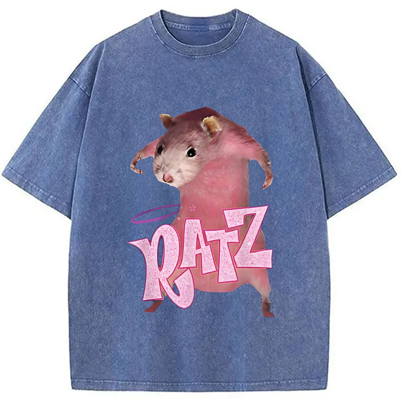 bbb Funny Ratt Pink RATZ Washed T-Shirt