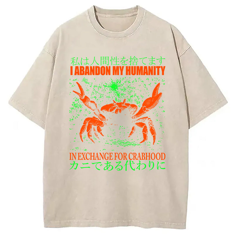 bbb Vintage Japanese Crab Jokes Washed T-Shirt