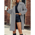 Warm Classic Women's Long Coat - Suit Collar, Polyester