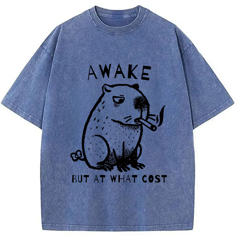 bbb Capybara Smoking Washed T-Shirt
