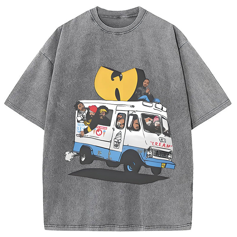 bbb Wu Tang Retro Hip Hop Washed T-Shirt