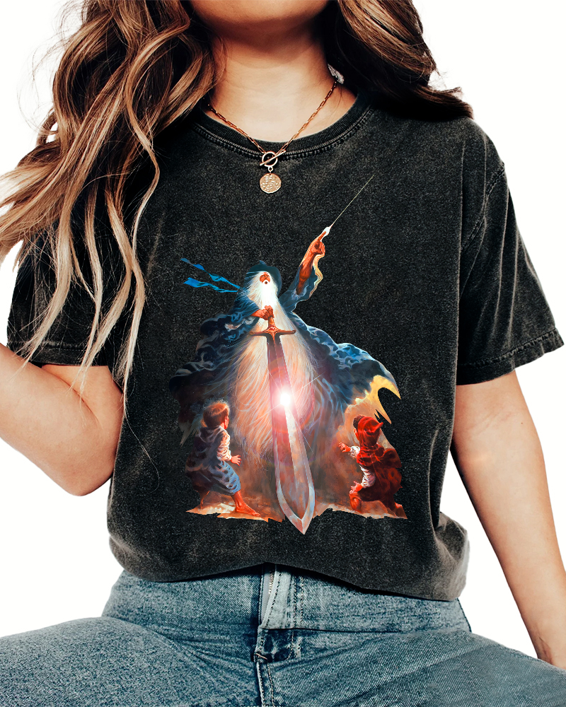 Retro Vintage Fantasy The Lord Of The Rings Unisex Vintage Distressed T-shirt