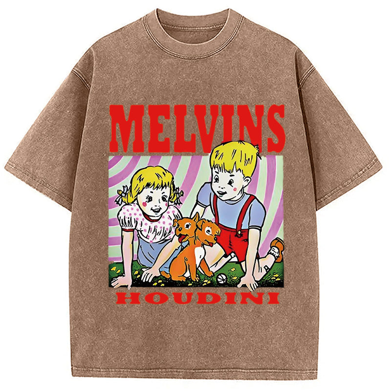 bbb Melvins Houdini Metal Rock Band Washed T-Shirt