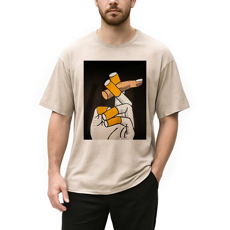 bbb Finger Cigarette Washed T-Shirt