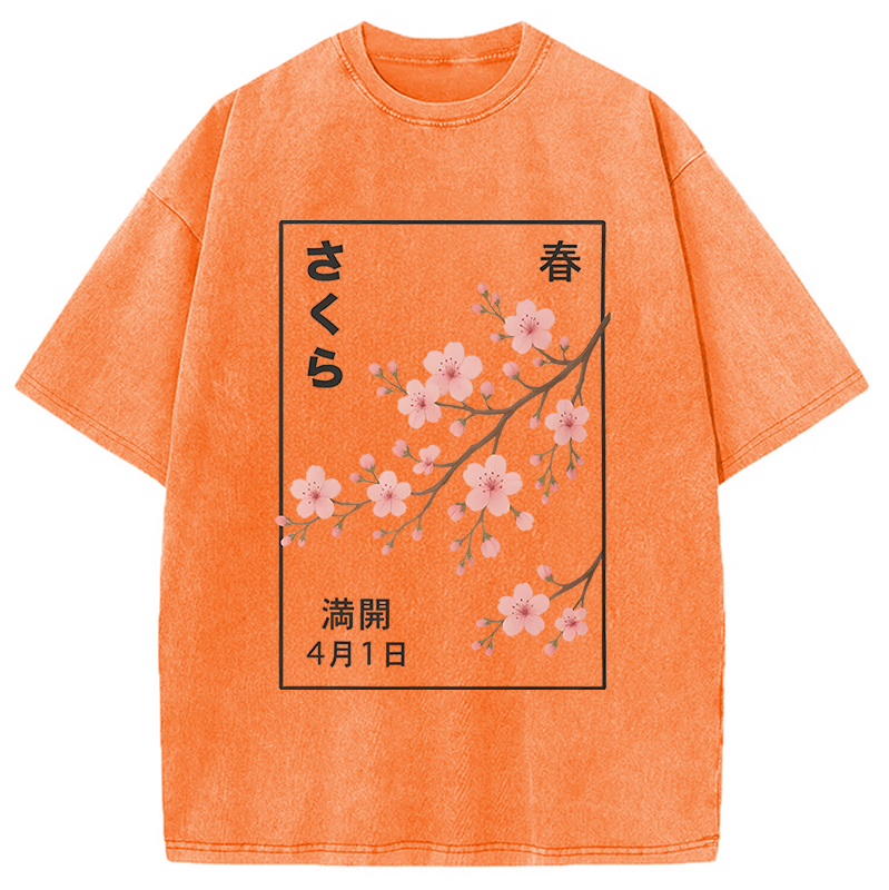 bbb Cherry Blossom Spring Full Washed T-Shirt