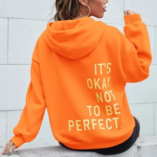 Oversized Damen-Hoodie – Lässiger Schnitt, Rückenaufdruck, Baumwollmischung