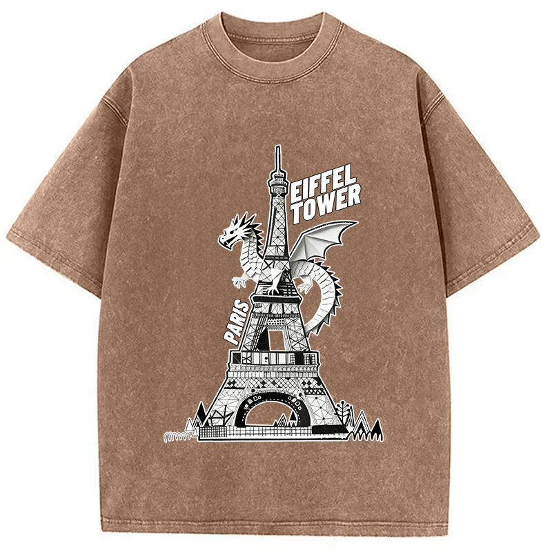 bbb Dragon Eiffel Tower Washed T-Shirt