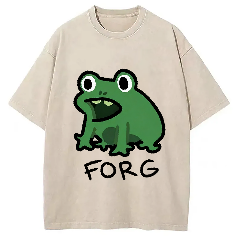 bbb Funny Forg Japanese Washed T-Shirt