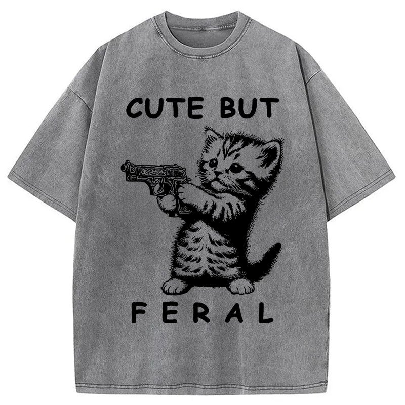 bbb Ferocious Cat Washed T-Shirt
