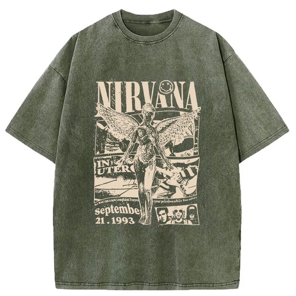 bbb Nirvana In Utero Tour 1993 Washed T-Shirt