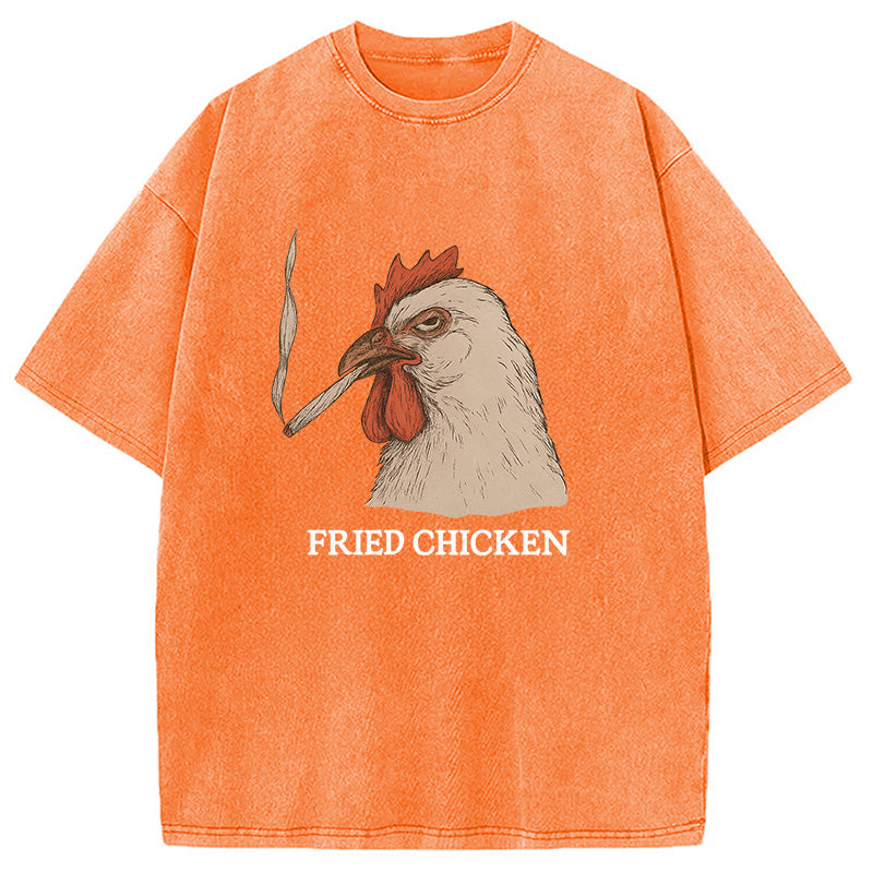 bbb Fried Chicken 420 Smoking Meme Washed T-Shirt