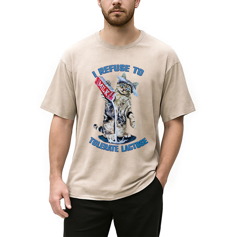 bbb I REFUSE TO TOLERATE LACTOSE Washed T-Shirt