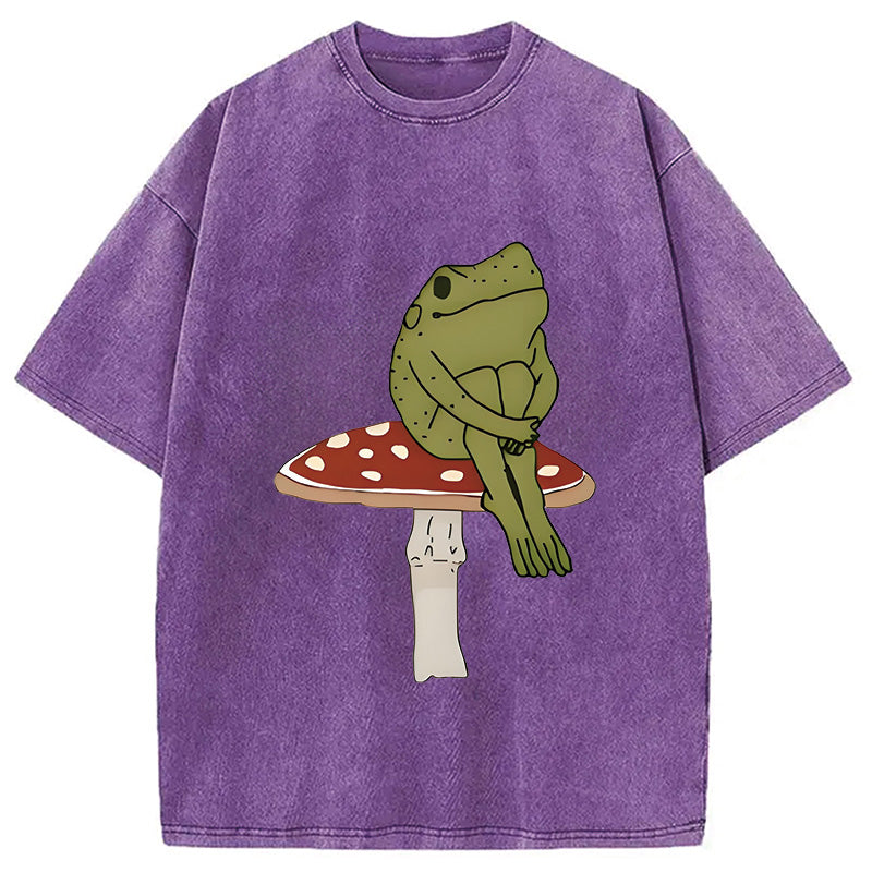 bbb Frog on Mushroom Washed T-Shirt