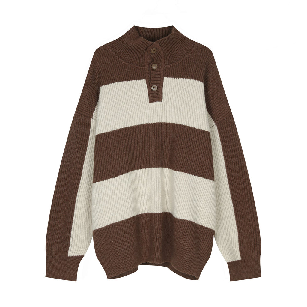 Warm Men’s Turtleneck Sweater - Relaxed Ribbed Knit, Winter