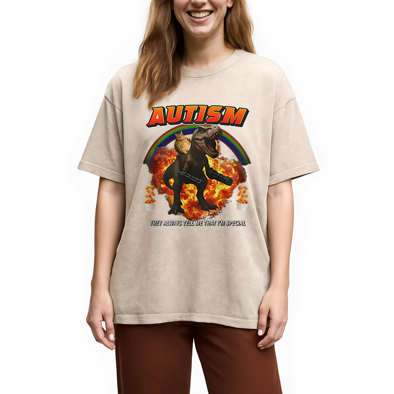 bbb Funny Autism Washed T-Shirt